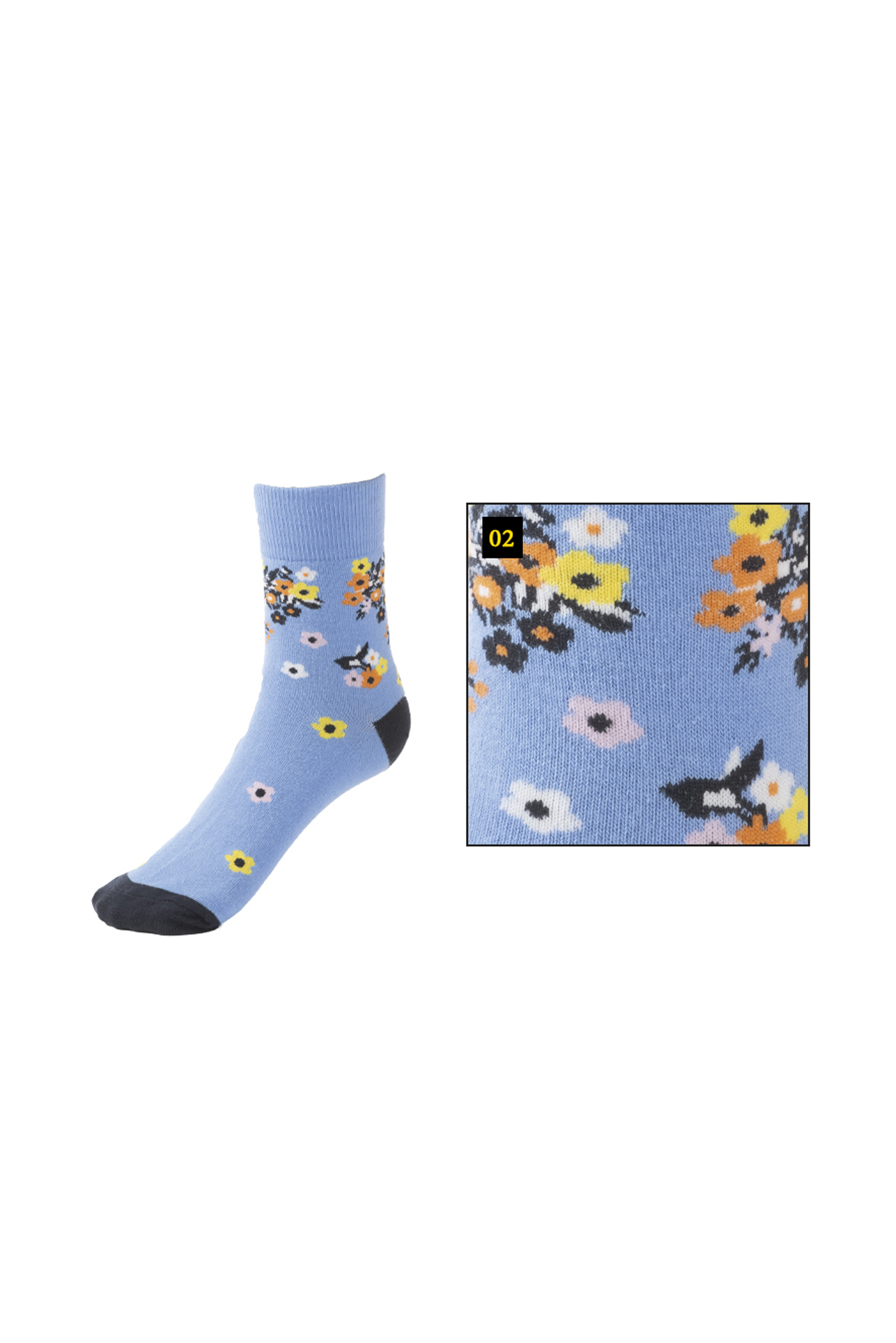 Lightblue/Multicolor Kavalkade KavalSocks Summer Lyhyet Sukat